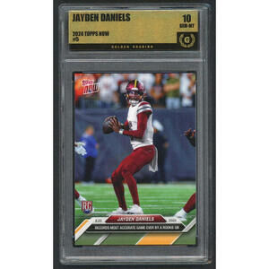 Jayden Daniels - 2024 Topps Now NFL #5 Rookie Card RC Graded 10 Gem Mint